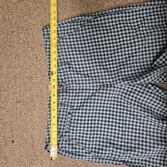 LL Bean Shorts Mens 36 Blue Gingham Check Cotton Standard Fit Casual Summer - Picture 5 of 8